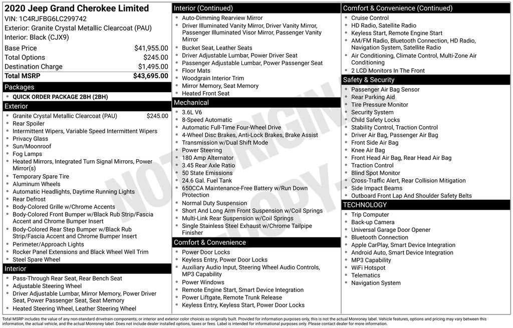 2020 Jeep Grand Cherokee Limited