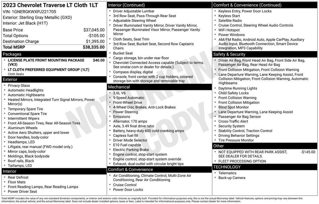 2023 Chevrolet Traverse LT Cloth