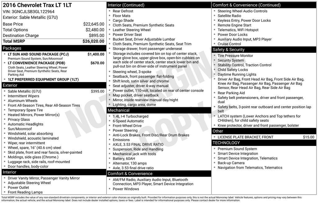 2016 Chevrolet Trax LT