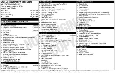 2025 Jeep Wrangler WRANGLER 4-DOOR SPORT