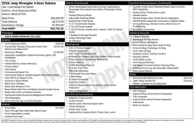 2026 Jeep Wrangler WRANGLER 4-DOOR SAHARA