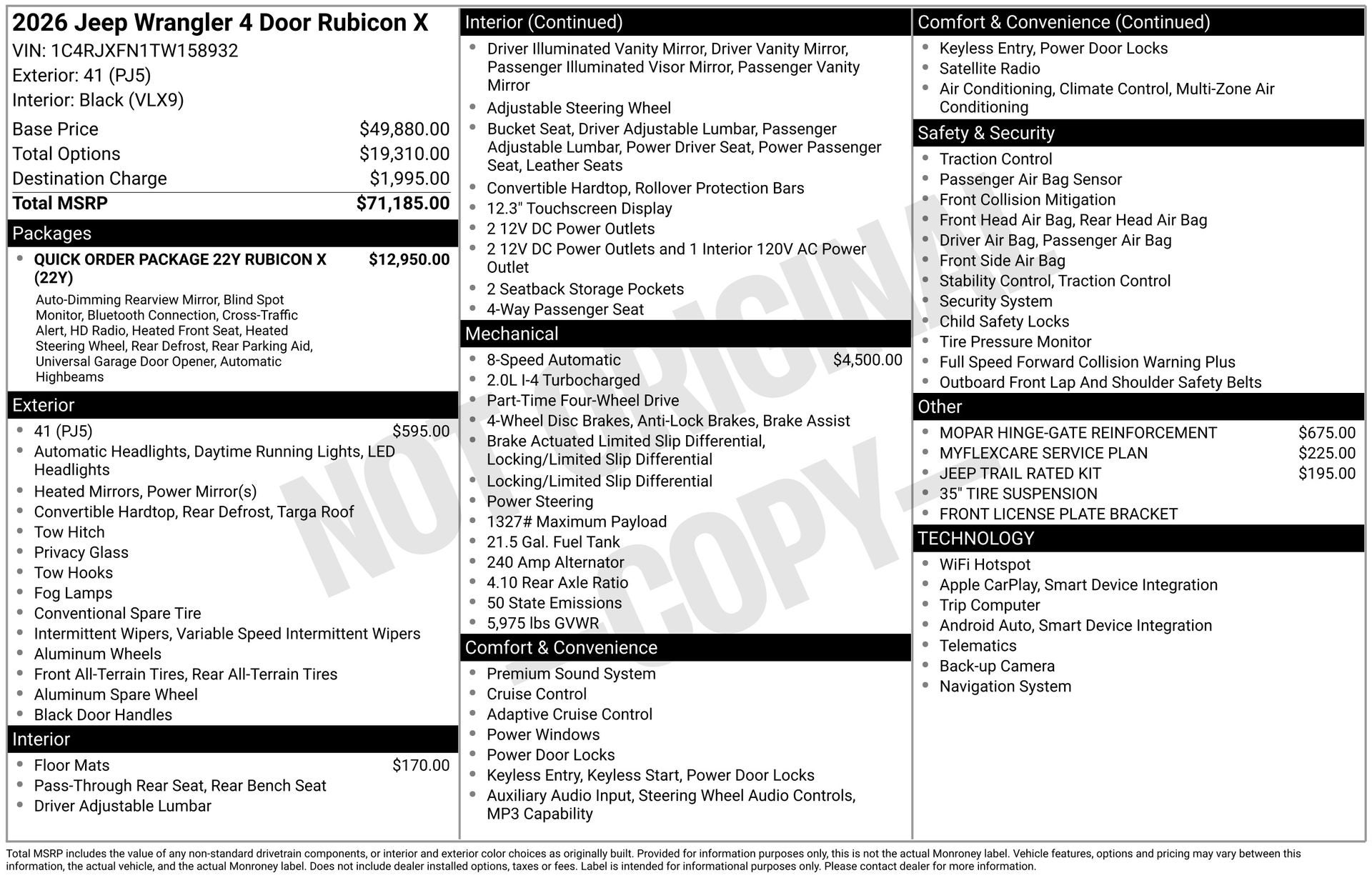 2026 Jeep Wrangler WRANGLER 4-DOOR RUBICON X
