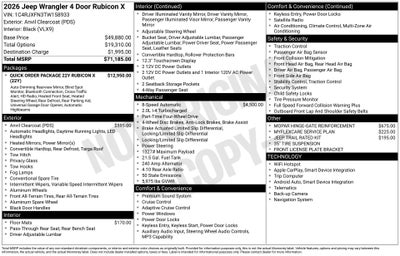 2026 Jeep Wrangler WRANGLER 4-DOOR RUBICON X