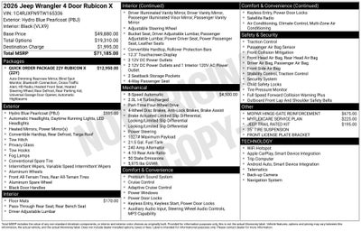 2026 Jeep Wrangler WRANGLER 4-DOOR RUBICON X