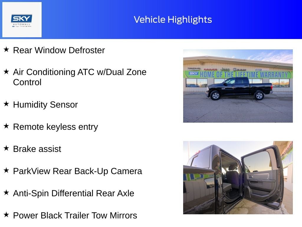 2023 RAM 1500 Classic SLT Crew Cab 4x4 5'7' Box