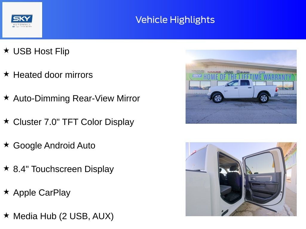 2023 RAM 1500 Classic SLT Crew Cab 4x4 5'7' Box