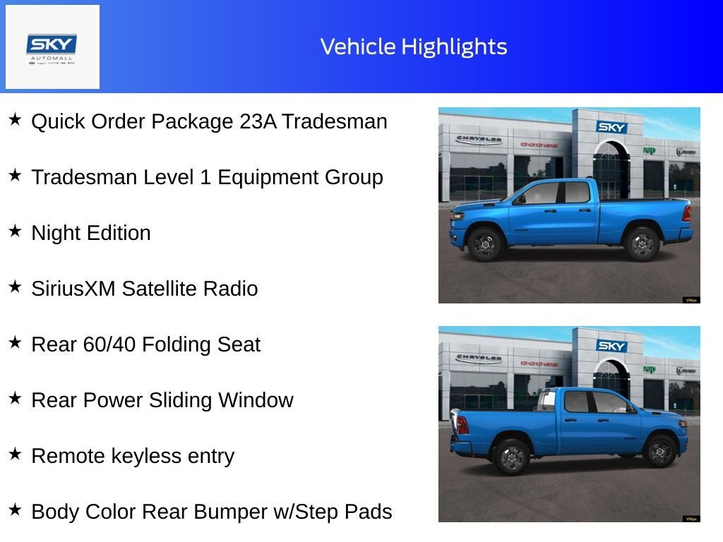 2025 RAM Ram 1500 RAM 1500 TRADESMAN QUAD CAB 4X4 6'4' BOX