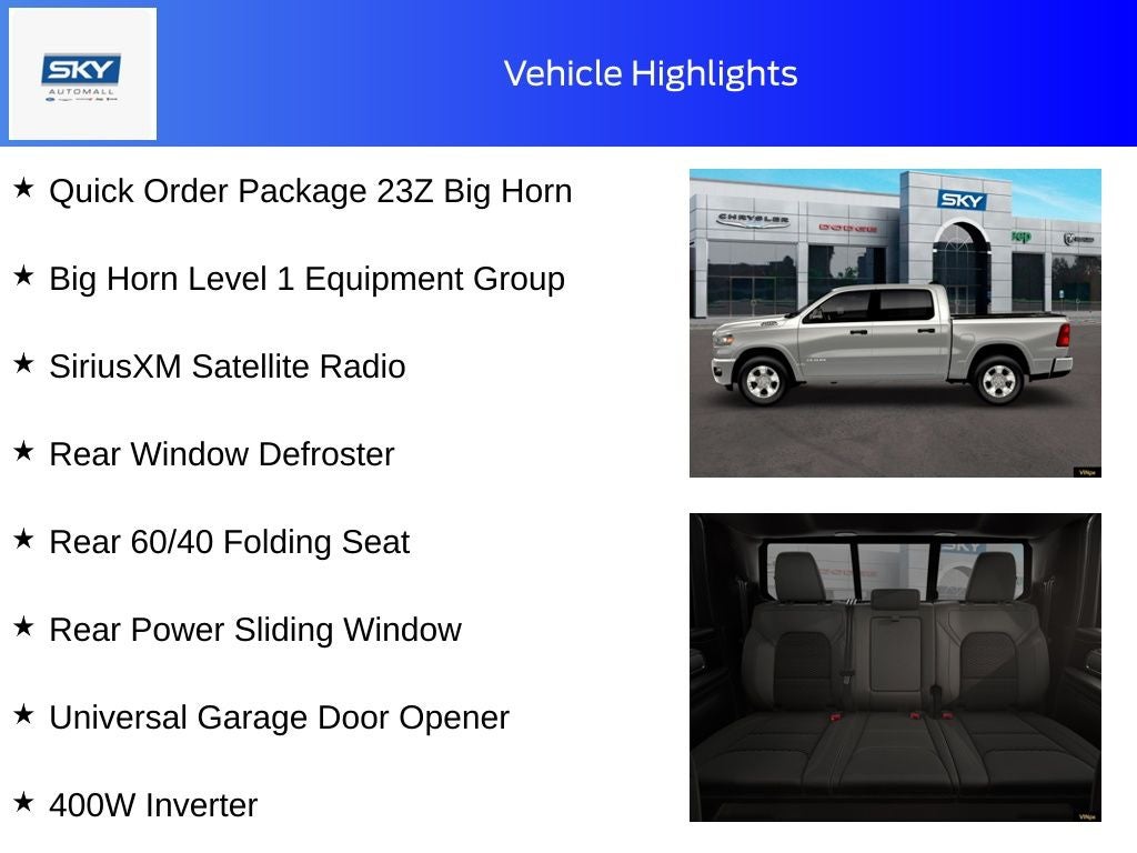 2026 RAM Ram 1500 RAM 1500 BIG HORN CREW CAB 4X4 5'7' BOX