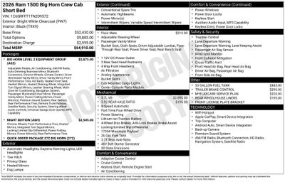2026 RAM Ram 1500 RAM 1500 BIG HORN CREW CAB 4X4 5'7' BOX