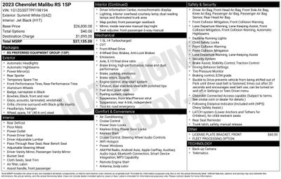 2023 Chevrolet Malibu FWD RS