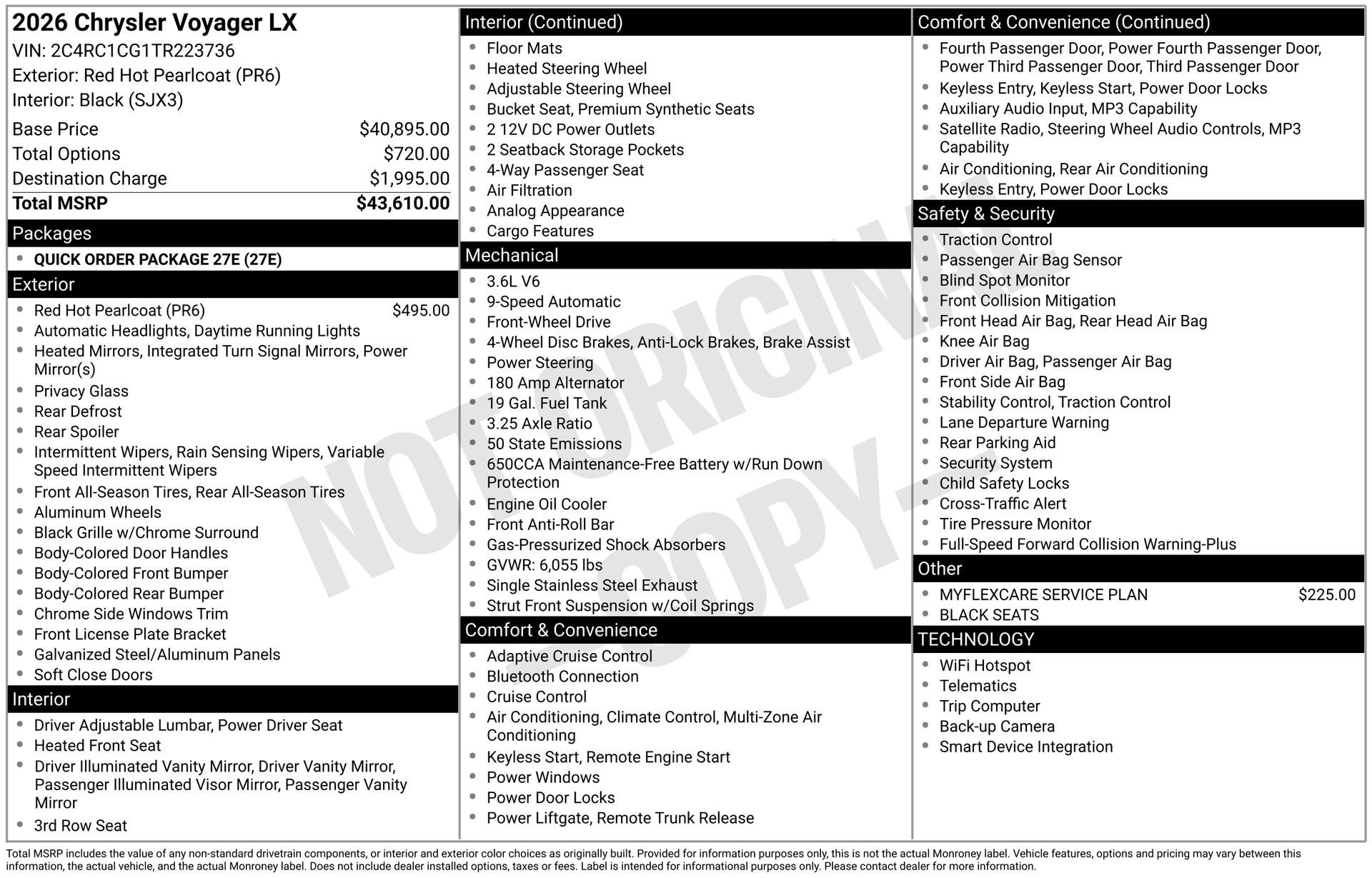 2026 Chrysler Voyager VOYAGER LX