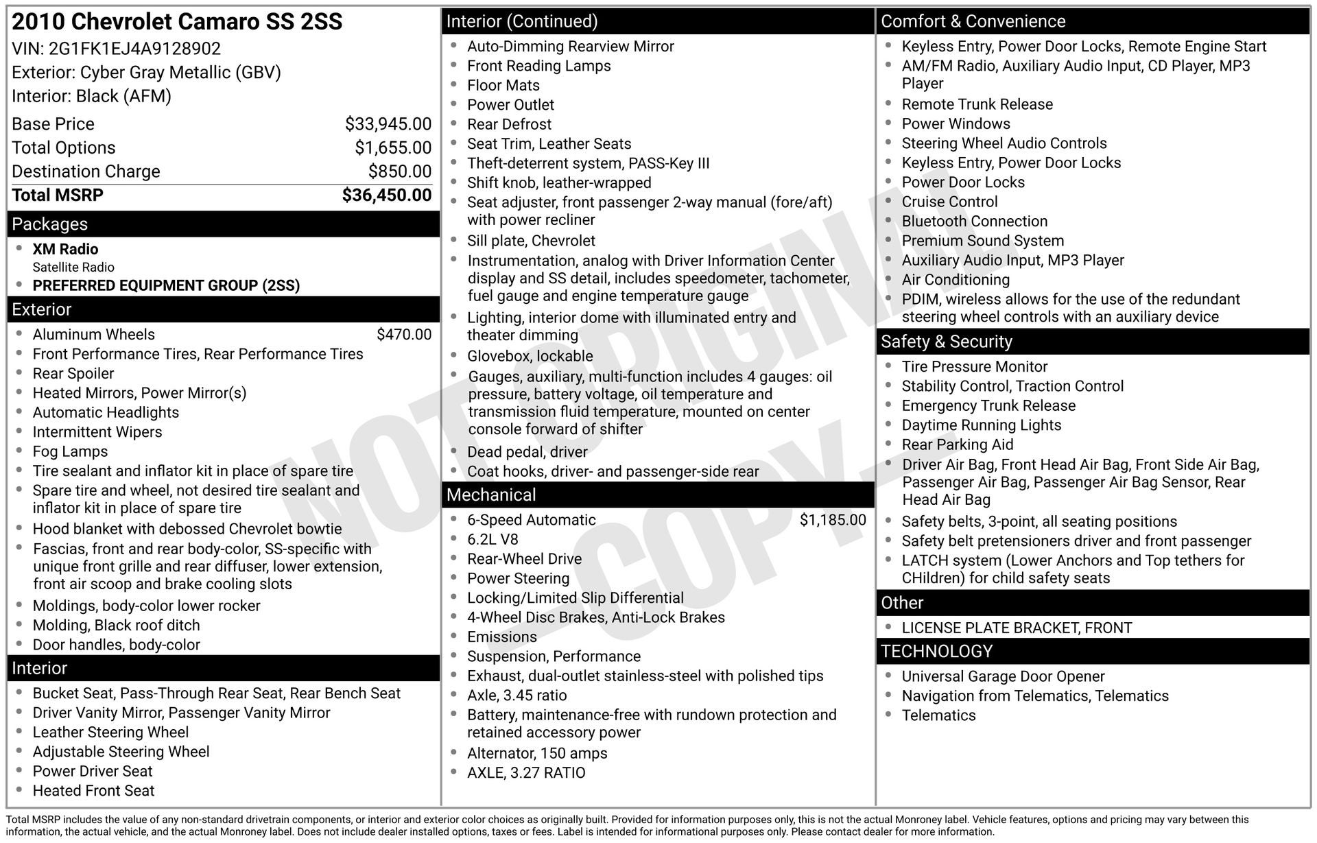 2010 Chevrolet Camaro 2SS