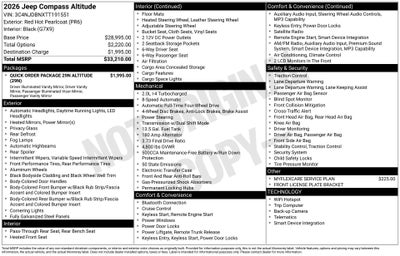 2026 Jeep Compass COMPASS LATITUDE ALTITUDE 4X4