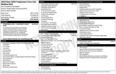 2025 RAM Ram 2500 RAM 2500 TRADESMAN CREW CAB 4X4 6'4' BOX