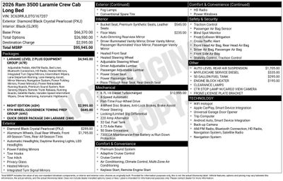 2026 RAM Ram 3500 RAM 3500 LARAMIE CREW CAB 4X4 8' BOX