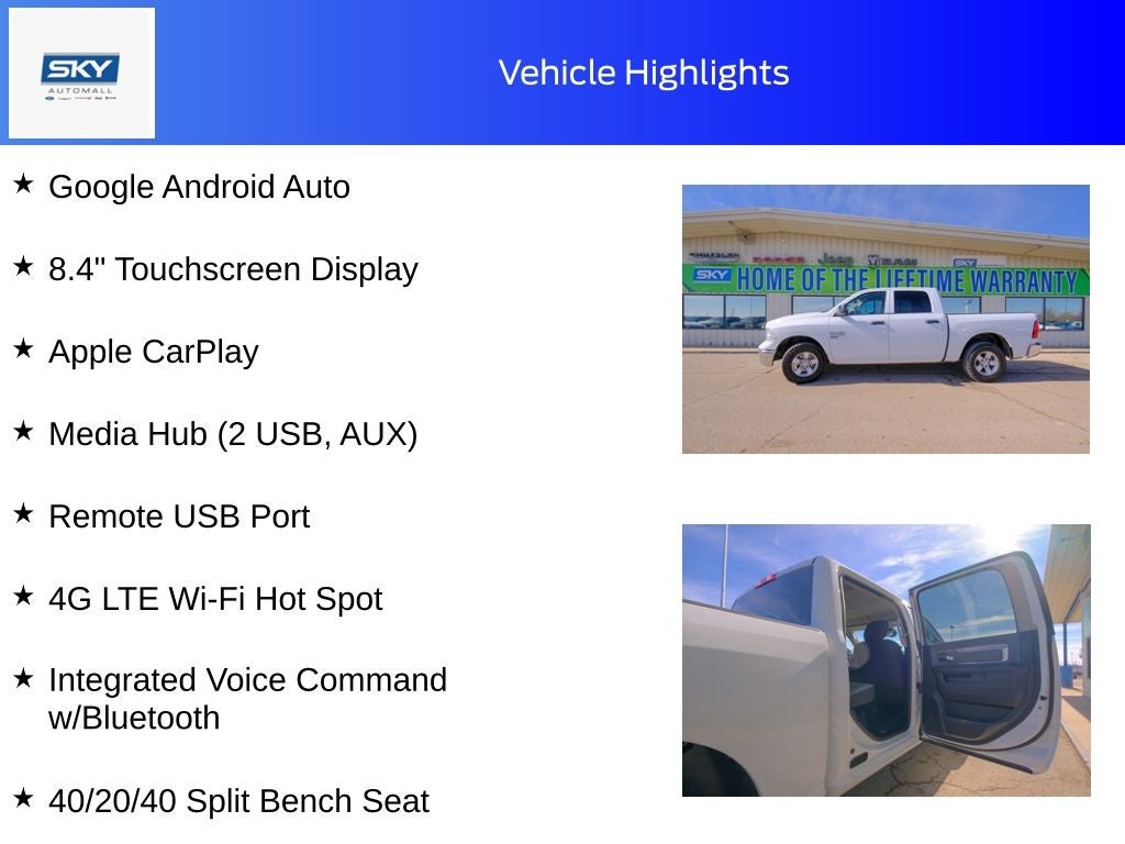 2023 RAM 1500 Classic SLT Crew Cab 4x4 5'7' Box