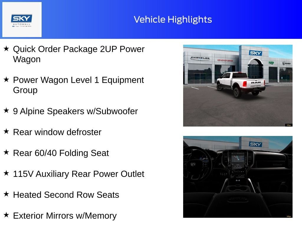 2026 RAM Ram 2500 RAM 2500 POWER WAGON CREW CAB 4X4 6'4' BOX