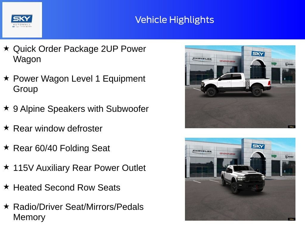 2026 RAM Ram 2500 RAM 2500 POWER WAGON CREW CAB 4X4 6'4' BOX