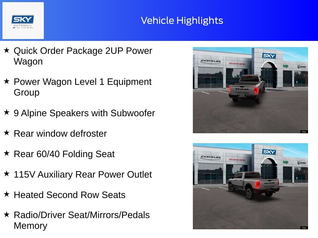 2026 RAM Ram 2500 RAM 2500 POWER WAGON CREW CAB 4X4 6'4' BOX