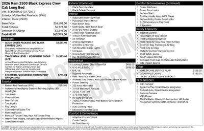 2026 RAM Ram 2500 RAM 2500 BLACK EXPRESS CREW CAB 4X4 8' BOX