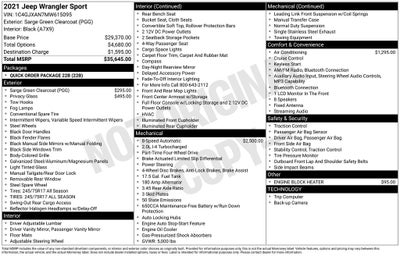 2021 Jeep Wrangler Sport