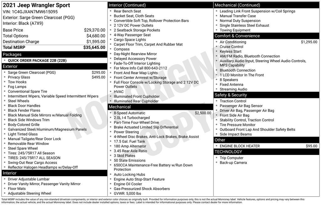 2021 Jeep Wrangler Sport