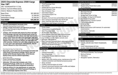 2025 Chevrolet Express 2500 Work Van Cargo