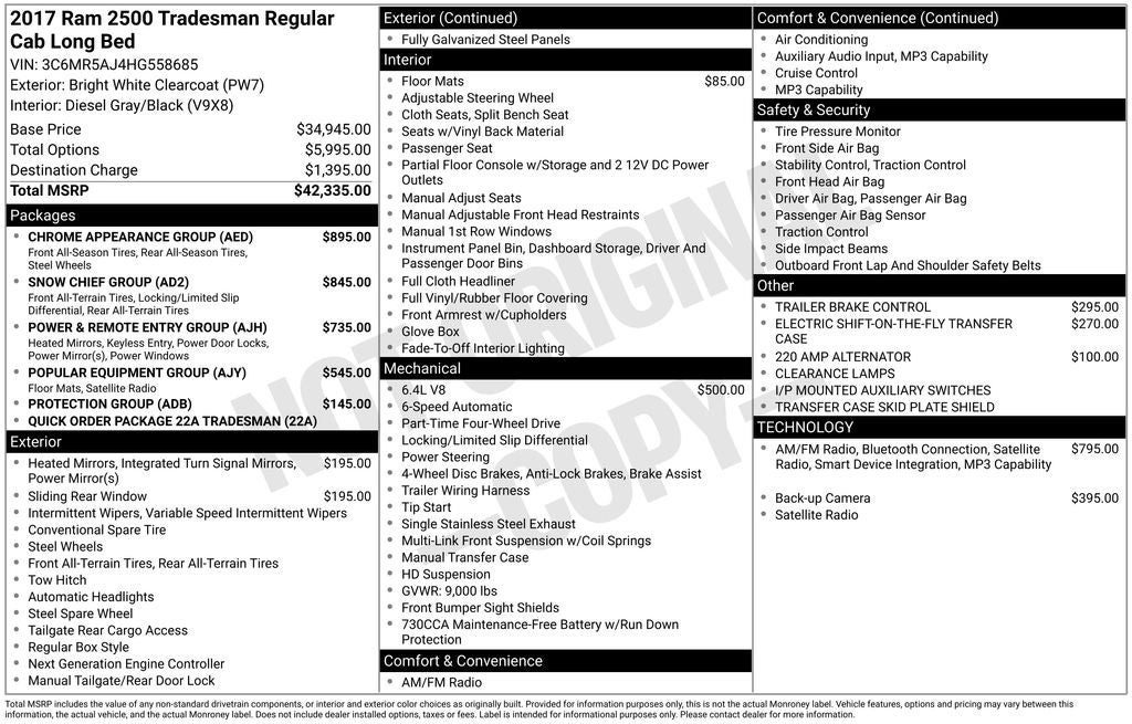 2017 RAM 2500 Tradesman