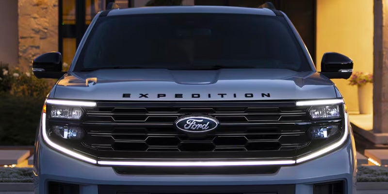 A close-up of the front of a Ford Expedition SUV.