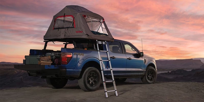 ford f-150 truck with a rooftop tent